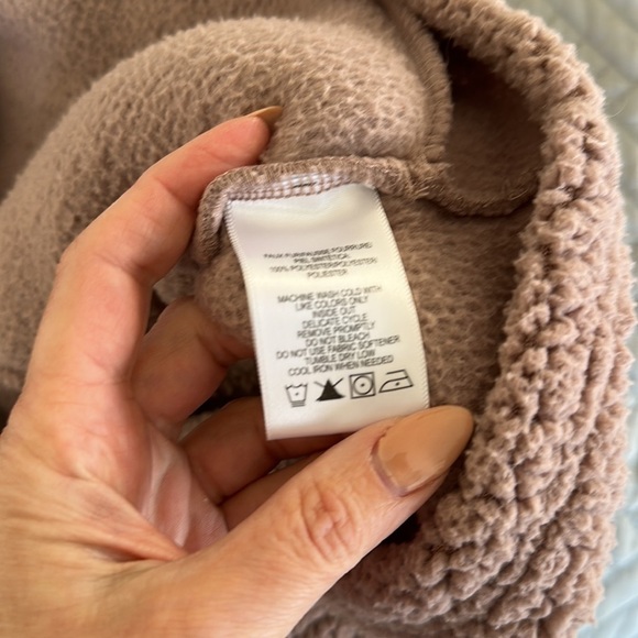 Marc New York Teddy Faux Shearling Fleece Quarter Zip Jacket in Rouge Sz Medium - Picture 6 of 6